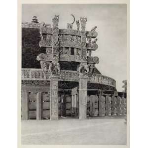  1928 North Gate Great Stupa Sanchi India Architecture 