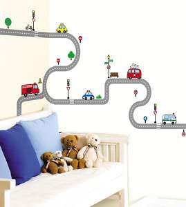 Road KIDS Wall Decor STICKER Removable Adhesive Decal  