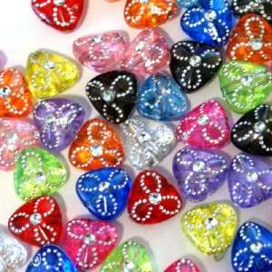 100 Assorted Triangle Acrylic Silver Accent Beads 9mm  