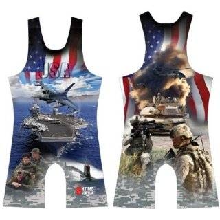 Time Army   Navy USA Sublimated Wrestling Singlet Youths and Mens 