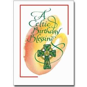 Celtic Cross Blessing Birthday Irish Religious Holy Greeting Card with 