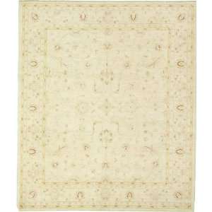 Ivory Hand Knotted Wool Ziegler Rug 