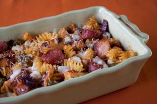 Bacon and Chorizo Pasta Bake