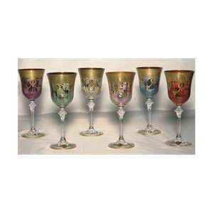 Murano 24K Gold Plated Wine Glasses 