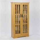 Leslie Dame Glass Door Tall Media Storage Cabinet   Oak