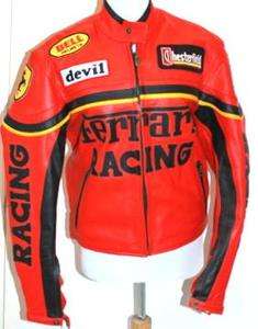 BRAND NEW FERRARI RACING JACKET RED LEATHER SMALL  