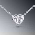   Carat Diamond Heart Solitaire Bezel Necklace in 14K White Gold