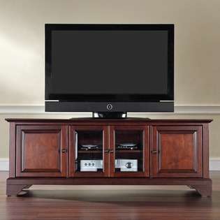 Crosley LaFayette 60 Low Profile TV Stand in Vintage Mahogany at 