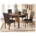 Famous Brand 5 Piece Dining Room Table Set in WarmBrown Finish By 