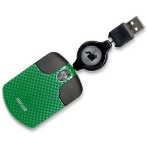  Maxell Green Mini Retractable Optical Travel Mouse 