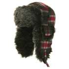 KSA Pack of 6 Plaid Christmas Stockings with Brown Fur Cuffs and 