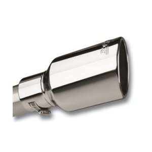   Single Rd Rolled Angle Cut Lined Embossed Exhaust Tip Automotive
