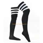 Leg Avenue Black Athletic Ribbed Thigh High Tube Socks