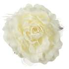 e4Hats XL Flower 7 inch Rose Silk Pin Clip on   Ivory