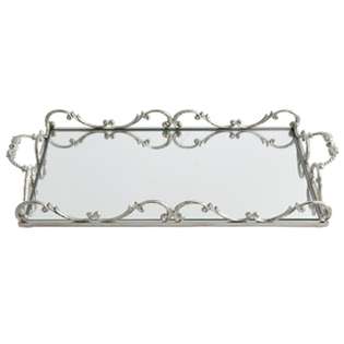 Arte Italica Cristallo Silver Mirrored Tray 