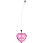 Body Candy Pink Baby Feet Heart Pregnant Belly Ring