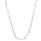   Silver Bead Ball Station on Diamond cut Ball Chain Necklace (18 Inch