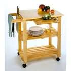 Winsome Wood Natural Finish Kitchen Utility Cart w/Storage Shelves