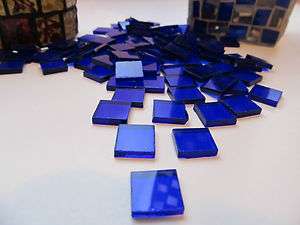 100 1/2 Dark Blue Cathedral Stained Glass Mosaic Tiles  