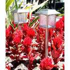   Stainless Steel Square Solar Powered LED Lights (Set of 6