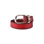 Luxury Lane Womens Gold Buckle Leather Belt   Red S