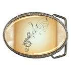 Carsons Collectibles Belt Buckle of Vintage Flourished Treble Clef 