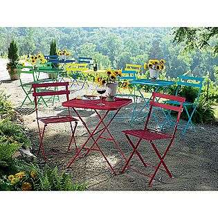 French Bistro Steel Chair   Turquoise  Garden Oasis Outdoor Living 