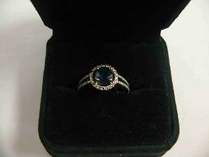 Genuine Real Sapphire & Diamond Engagement Ring & Wedding Band size 6 