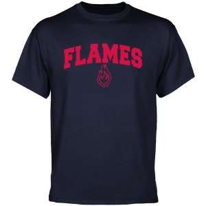  NCAA UIC Flames Navy Blue Mascot Arch T shirt Sports 