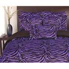  Zebra Purple Microplush Reversible 3 Piece Comforter Set