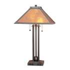 Cal Lighting Table Lamp with Square Mica Shade in Rustic Brown