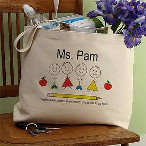 PersonalizationMall Personalized Inspiring Teacher Canvas Tote Bag