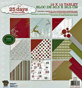 25 DAYS OF CHRISTMAS SCRAPBOOK PAPER TABLET ~ 24 Sheets  