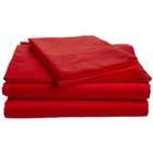   300 Thread Count Egyptian Cotton Sateen King Sheet Set, Bright Red