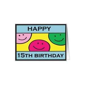  Smiley Face 15th Birthday Card Toys & Games