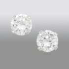 Cubic Zirconia 6MM Round Stud Earrings in 10K White Gold