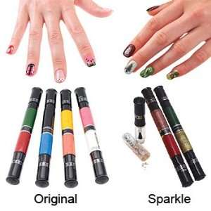 Migi Nail Polish Art 12 Colors (6 Pens) Original & Sparkle w/ Glitter