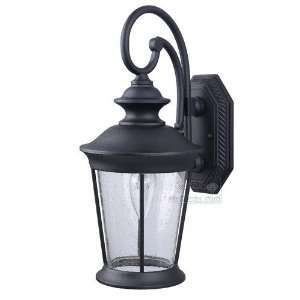 Colonnial   exterior wall mounted light in black with watermark glass