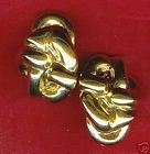 Goldtone Twist and Knot Design Clip Earrings