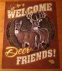 welcome deer friends primitive log cabin rustic lodge home decor
