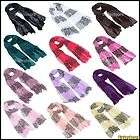 Girls Womens Leopard and Pure Color Soft Long Scarf Wrap Shawl Stole