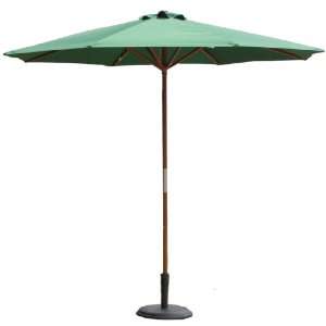  9ft Wooden Market Umbrella   Green Patio, Lawn & Garden