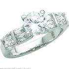 FindingKing Sterling Silver Cubic Zirconia Engagement Ring Sz 8