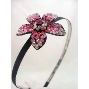 Pink Crystal Flower Headband 