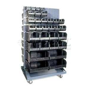   Mobile Double Sided Floor Rack With 96 Mixed Conductive Stacking Bins