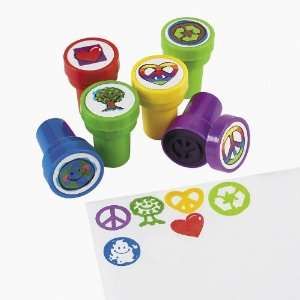  Plastic Peace Sign Stampers (24 pc) Toys & Games