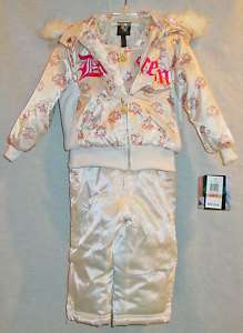 DEREON GIRLS PINK PARKA & OVERALLS SNOW SUIT SZ 2T NWT  
