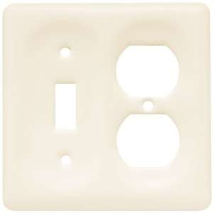 Liberty Hardware 64486 Ceramic Single Switch/Duplex Wall Plate, Bisque