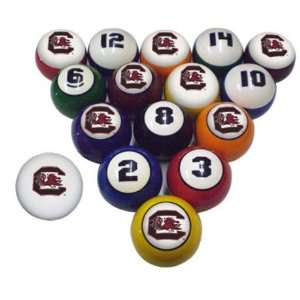   College Billiard Ball Set   16 ball, numbered set including logod cue
