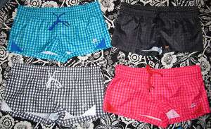NWT Nike gingham Tiempo shorts pink blue black S / M hard to find 